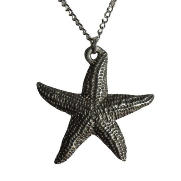 Starfish Necklace fine Pewter Pendant 2034 - Picture 1 of 4